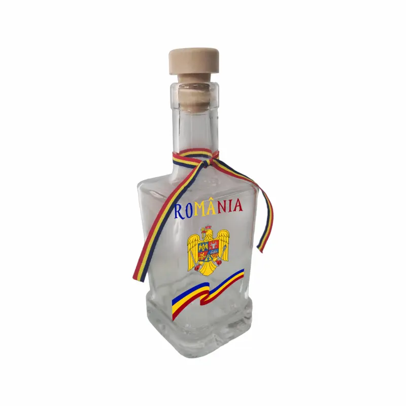 Stema romania, sticla cu mesaj patrata, 250 ml, model divgs318 22